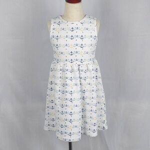 Maison Jules Girl dress anchors sleeveless dress - white - sz 6X